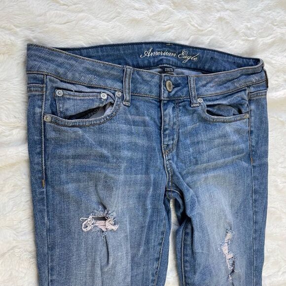 American Eagle Outfitter’s Y2K Distressed Stretch Skinny Jean - Women’s 8 - Picture 7 of 8